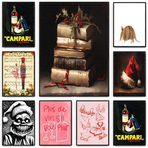 1 piece unframed painting print, Room Decor Laundry Prints ,Pink and Red Lingerie Art,creative waterproof canvas poster, bedroom, office