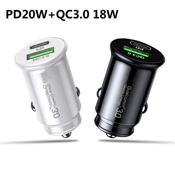 Fast Quick PD USB C Car Charger Type c QC3.0 38W 12W Usb Car Chargers Auto Power Adapter For Iphone 14 15 7 8 11 12 13 Samsung Tablet PC GPS