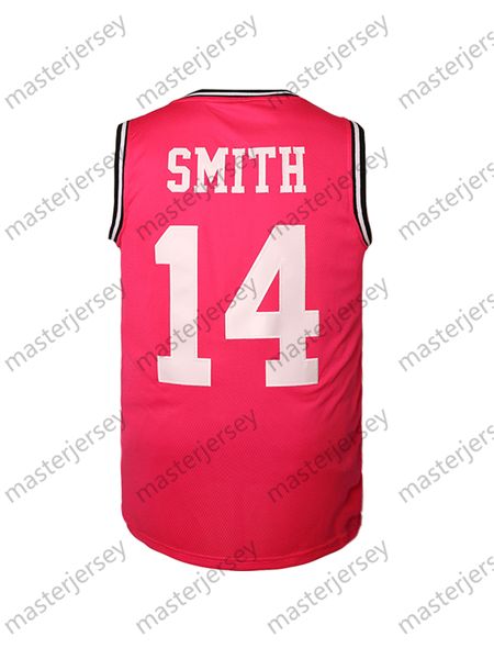 14 Smith Men&#039;s Basketball Jersey Pink Movie Mesh Sleeveless Stitched Spot Goods Jerseys In Stock Fast Shipping