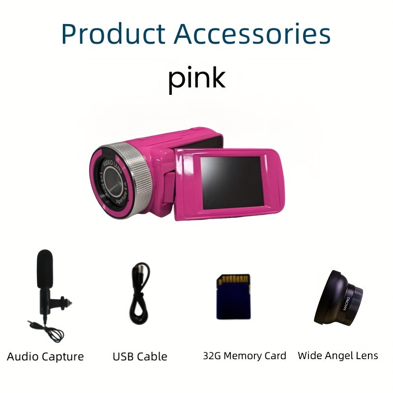 TEMU 2.5k Portable Digital Camcorder With Audio Capture And , Multiple Colors Camera, Instant Digital Camera Suitable For Junior, Travel Photograph