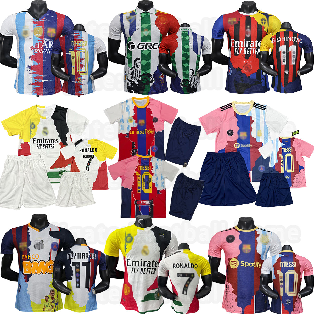 25 26 Ronaldo Multi Career Splicing MESSIS soccer jerseys real madridjerseys Real Neymar Jr mADRIds Ibrahimovic BetiSEs BaRCelonaeS Miamis football