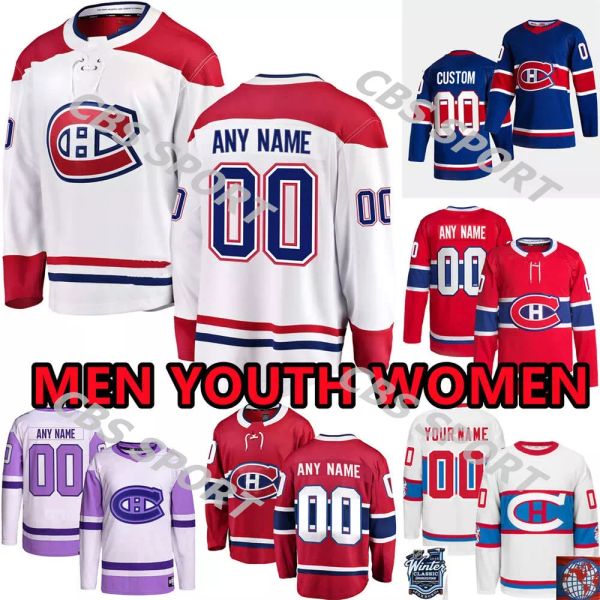 Montreal 14 Nick Suzuki Canadien Jersey Cole Caufield Juraj Slafkovsky Josh Anderson Brendan Gallagher Jake Allen Carey Price Kirby Dach Jon