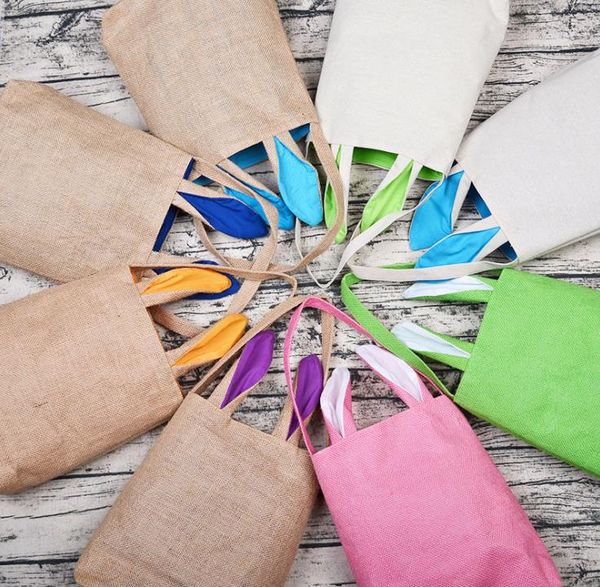Wholesale Easter Basket Party Cute Bunny Ear Bag Creative Candy Gift Bag Easters Rabbit Egg Tote Bags SN619