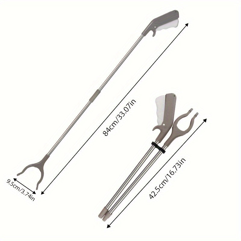 TEMU Stainless Steel Tool - 84cm Long Handle Trash Claw With , Ideal For Pregnant Women, Outdoor Litter Collection, And Use