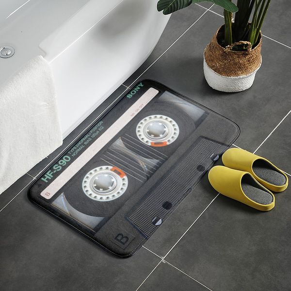 Carpet Retro Cassette Music Tape Floor Mat Multiple Choice Funny Entrance Door Living Room Kitchen Non-Slip Bathroom Doormat 230227