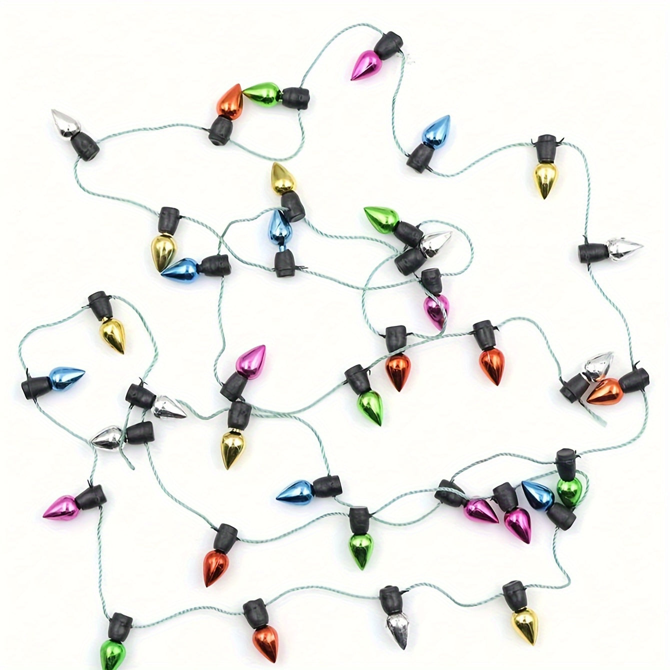 TEMU 1 Meter-39.7 Inches, 1-12 Scale Fake Light String - Red, Blue, Green, Yellow, And Orange Mini Fake Bulbs, Suitable For New Year, , And Party