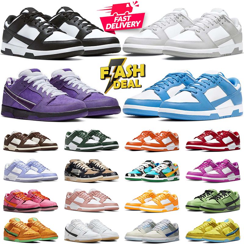 Designer Sneakers Casual Shoes for Men Women Panda White Black Gum Blue Grey Fog Syracuse Candy Vintage Green Mens Outdoor Trainers Sneaker