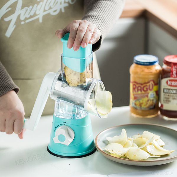 Fruit Vegetable Tools 3 in 1 Multifunctional Vegetable Cutter Kitchen Tool Rotary Grating Slicing Shredder Hand-cranked Potato Shredded kich
