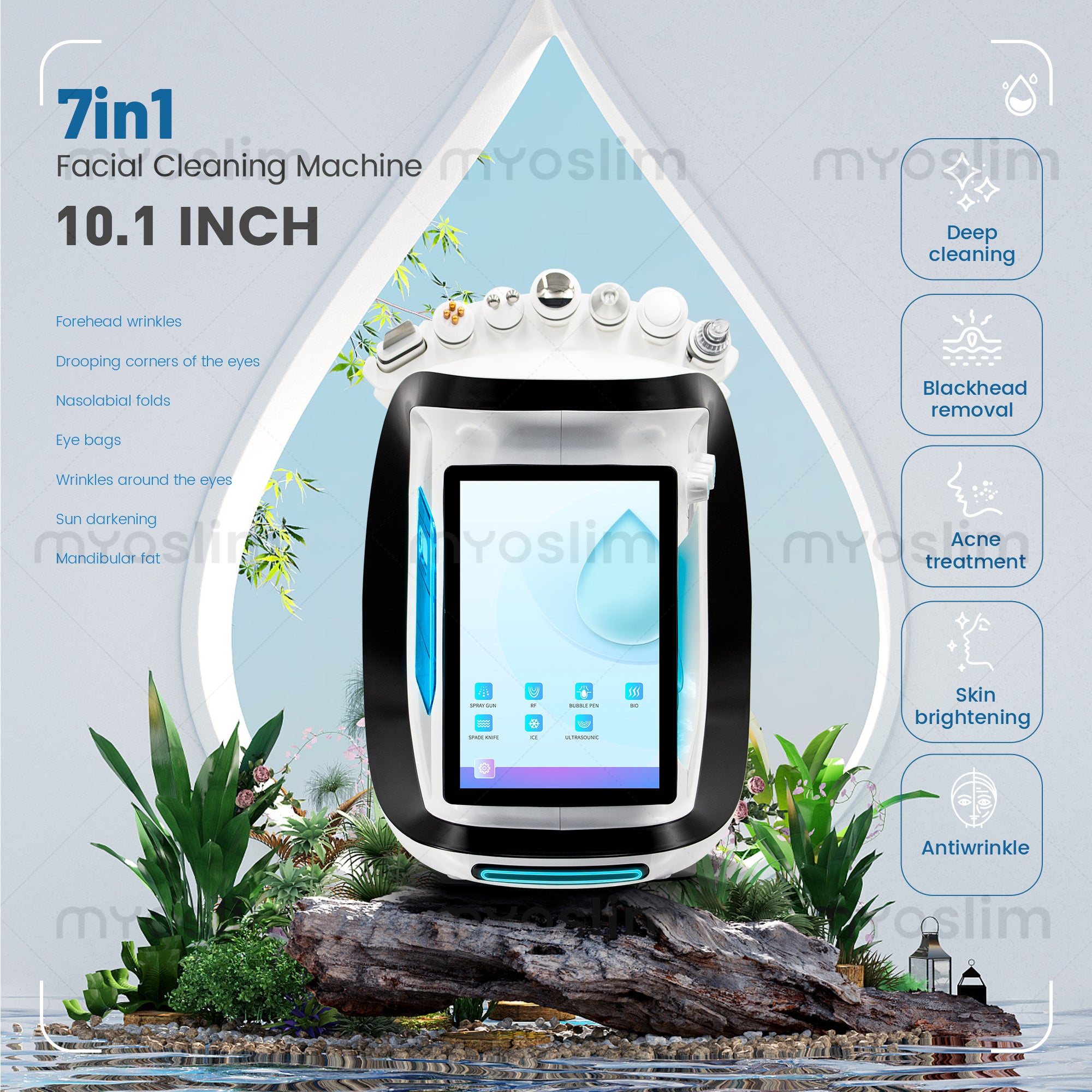 New Water Dermabrasion Oxygen Ice Blue Smart Jet Aqua Peel Small Bubble Skin Cleansing Device Facial Machine