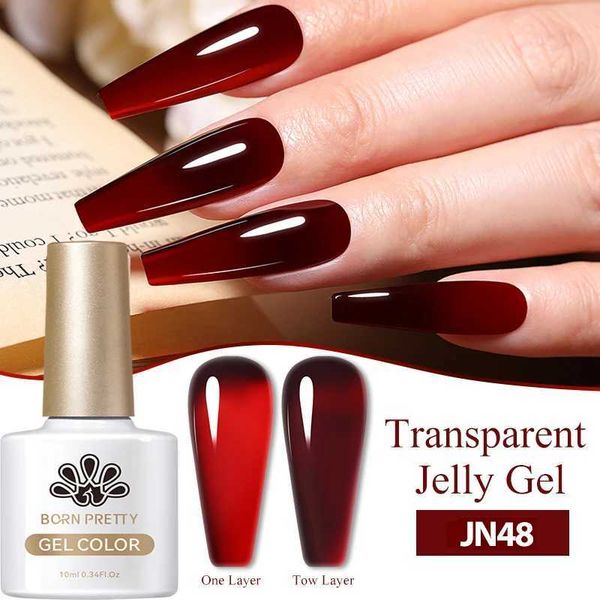 Nail Gel Born Pretty red jelly transparent nail gel 10ML pink nude color soap gel nail polish suitable for ergonomic design of family salon
