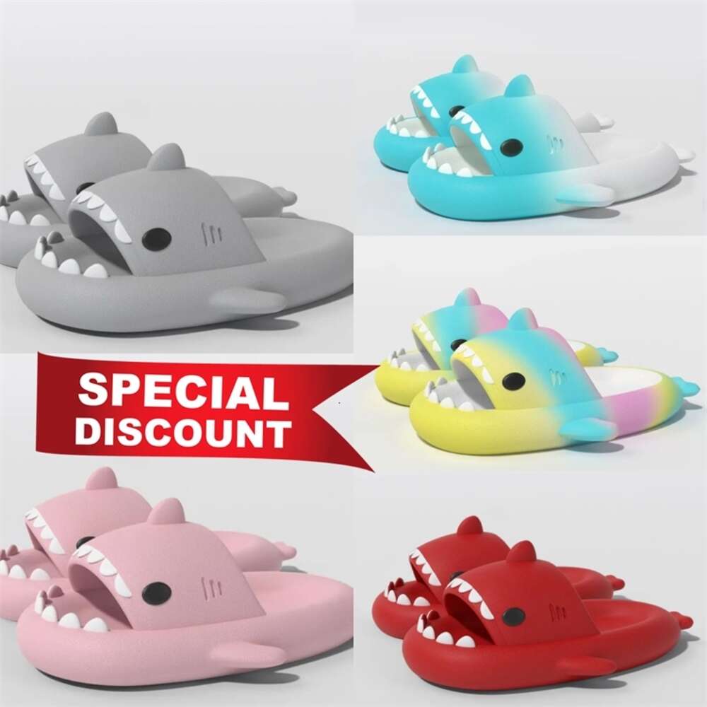 Mens Shark Rainbow Slides Designer Womens Slippers Beach Indoor Sandals Pantoufle Hotel House Size Wo