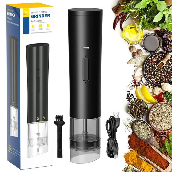 USB rechargeable Pepper mills Electric Pepper grinder Salt shaker Pepper mill Coffee beans grinder beans Grinding Tool 250211