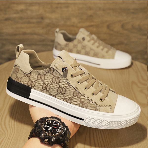 2024 Original Brand Khaki Men&#039;s Casual Sneakers Low-cut Flat Skateboarding For Men Comfortable Breathable Canvas Shoes Man