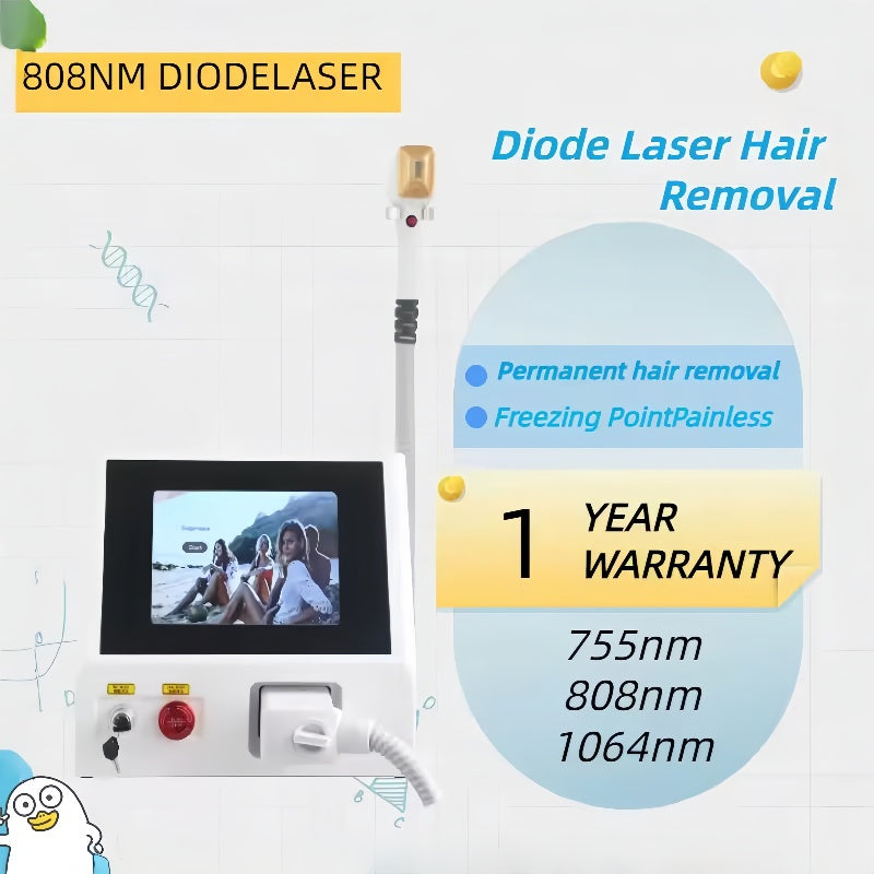2025 latest CE certified ice titanium 3 wavelength 808nm diode laser painless permanent hair removal device