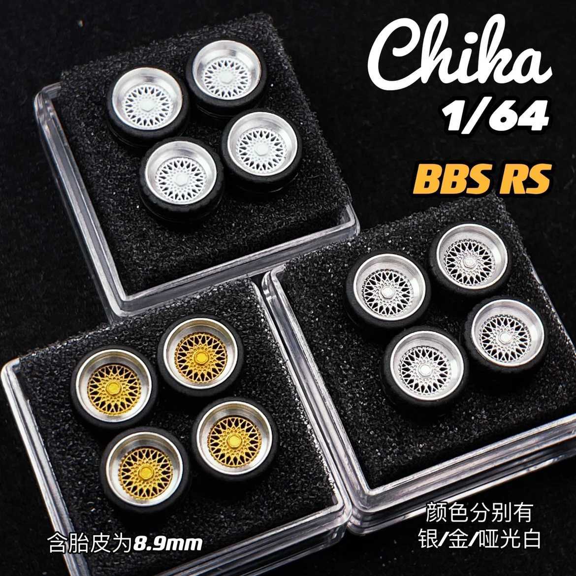 Cars Diecast Model Cars 1-64 Chika wheels with rubber tires car modification parts VIP suitable for Hotwheels Tomica MiniGT d240527