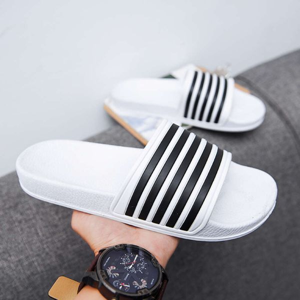 Slippers Brand Men Summer Stripes Pool Slides Couple Casual Slidee Beach Big Size Sandals Mujer Shoes Indoor Bedroom Shoe dhshoesgt