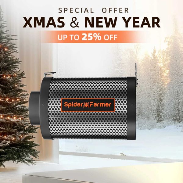 Spider Farmer 4Inch-6Inch Air Carbon Filter Odor Control for Inline Duct Fan Grow Tent Hydroponics Odor Scrubber X250205