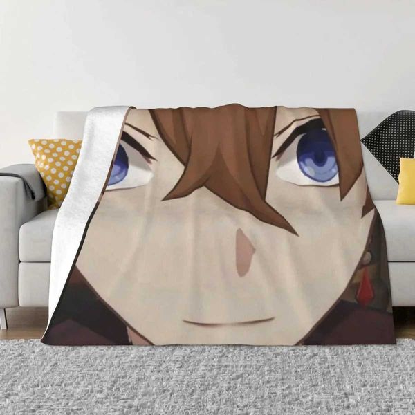 Childe Hutao Tartaglia Genshin Impact Blanket Acg Anime Flannel Funny Warm Throw Blankets for Chair Covering Sofa Autumn-Winter Y240730