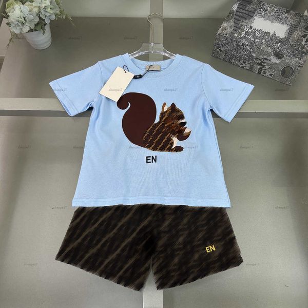 Top baby T-shirt set Summer boys tshirt set kids designer clothes tracksuits Squirrel print Short sleeved and shorts