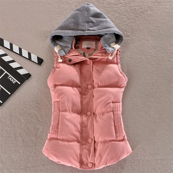 Winter Casual Harajuku Coat Woman Vests Roupas Femininas Basic Jackets Veste Femme Hooded Vest Women Outerwear Clothing Chaqueta 240809