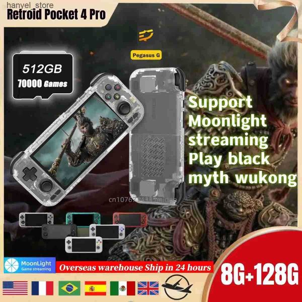 Portable Game Players Retroid Pocket 4 Pro Official Store Handheld 4.7-inch Video Game 8GB+128GB RP4 Android 13 WiFi Black Mythical Martial