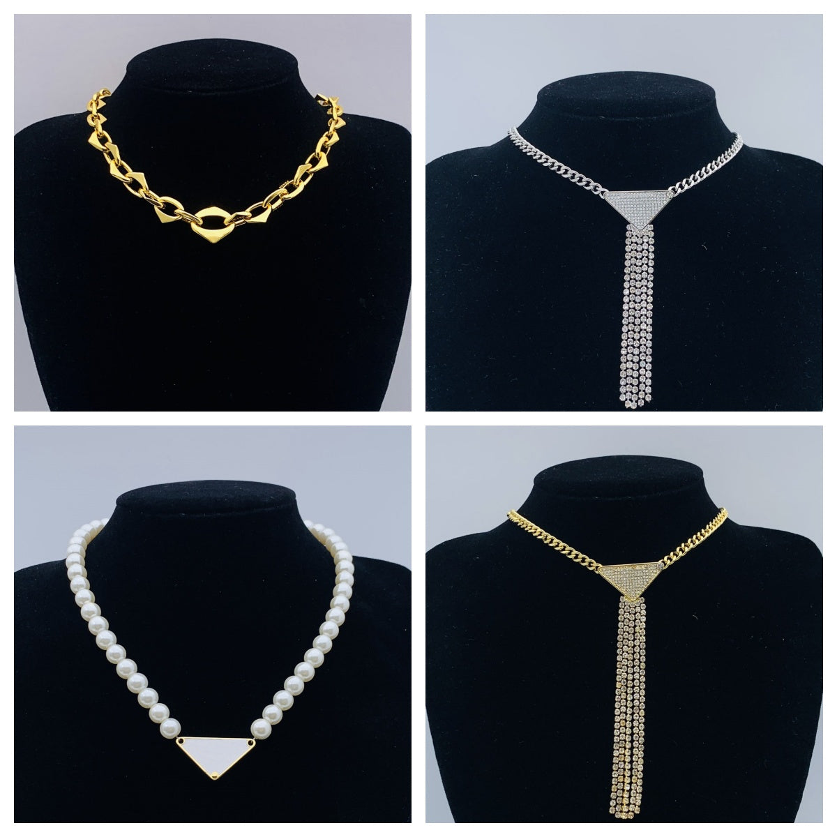 Classic Designer Triangle Pendant Necklaces Diamond Necklace Men Pendant Necklace Tennis Chain Mens Womens Engagement Top Designer Jewellery