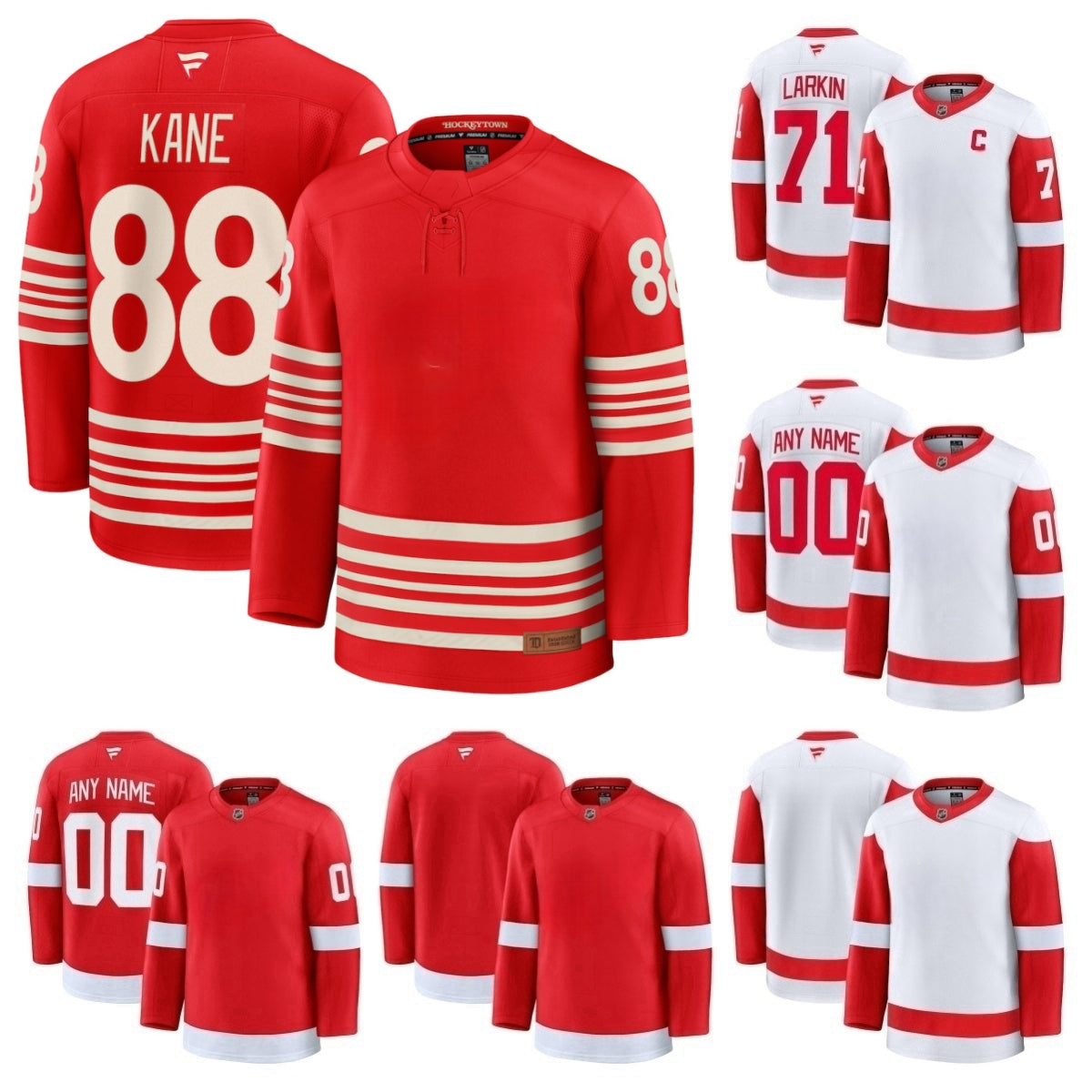 Patrick Kane Wings Jersey Hockey Alex DeBrincat Dylans Larkins Lucas Raymond Emmitt Finnie Andrew Copp Mason Appleton Ben Chiarot Marco Kasper Simon