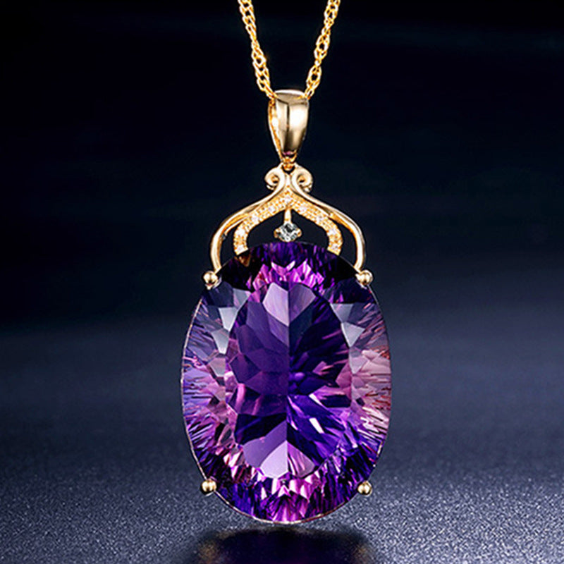 TEMU 's Pendants, Necklaces, Jewelry Necklaces, 's Versatile High-end Purple Necklaces, Suitable For Daily, Wedding, Party Wear, Suitable For Wives,