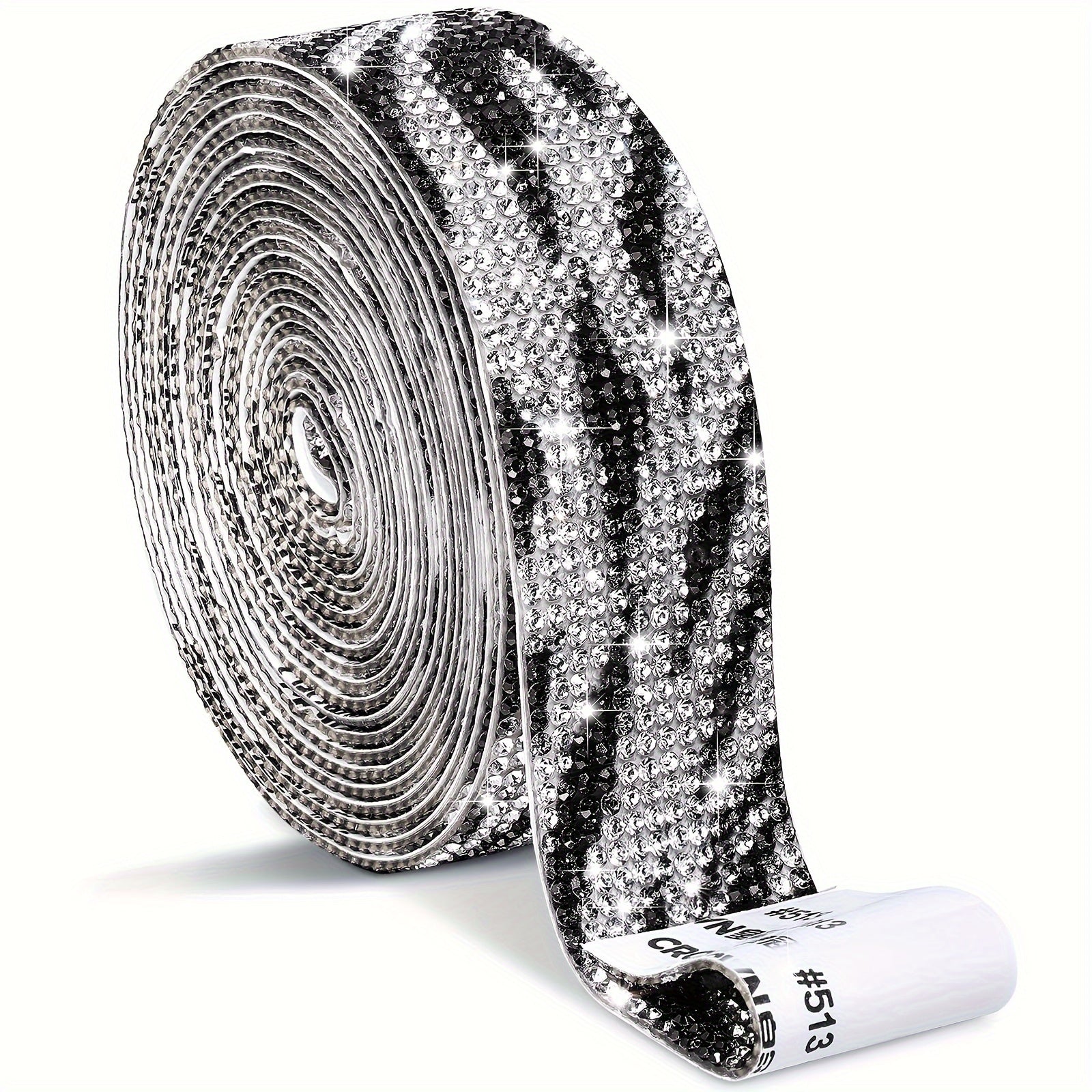 TEMU Leopard Print Self-adhesive Crystal Ribbon Strips - 12 , Diy Bling Decals For Car Interior, Crafts & Jewelry Making