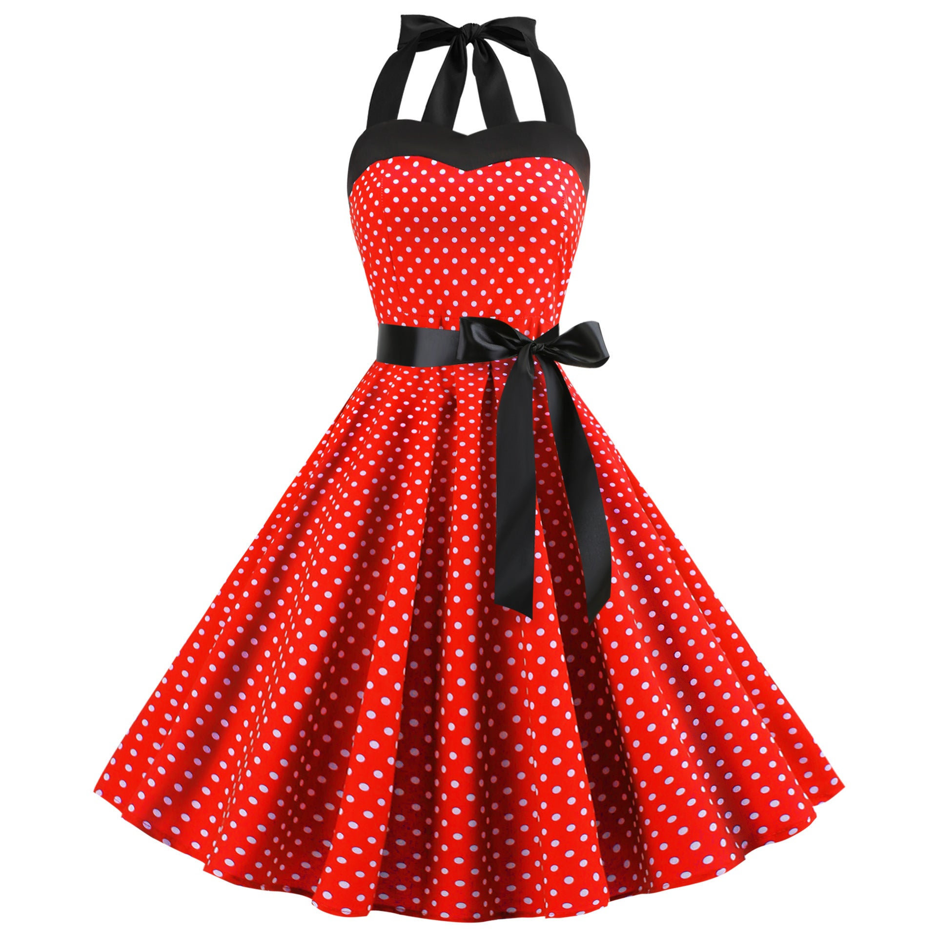 114 Outerwear Women&#039;s Summer Dress Suspender Polka Dot New Retro Large Swing Skirt Large Size Skirt