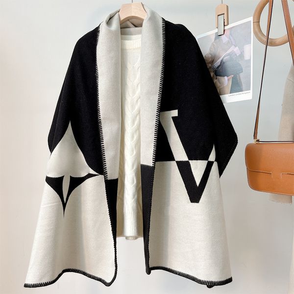 Stylish Women&#039;s Scarf Designer Patchwork Scarves Elegant Warm Shawl Letters Design 3 Colors