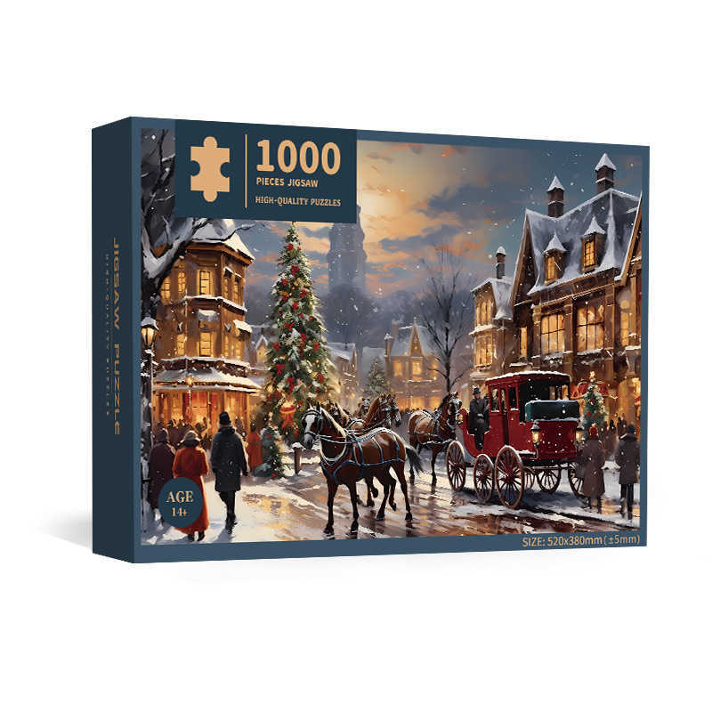 Christmas series white card jigsaw puzzle 52*38cm 1000 pieces of puzzle board quality toy Z201021