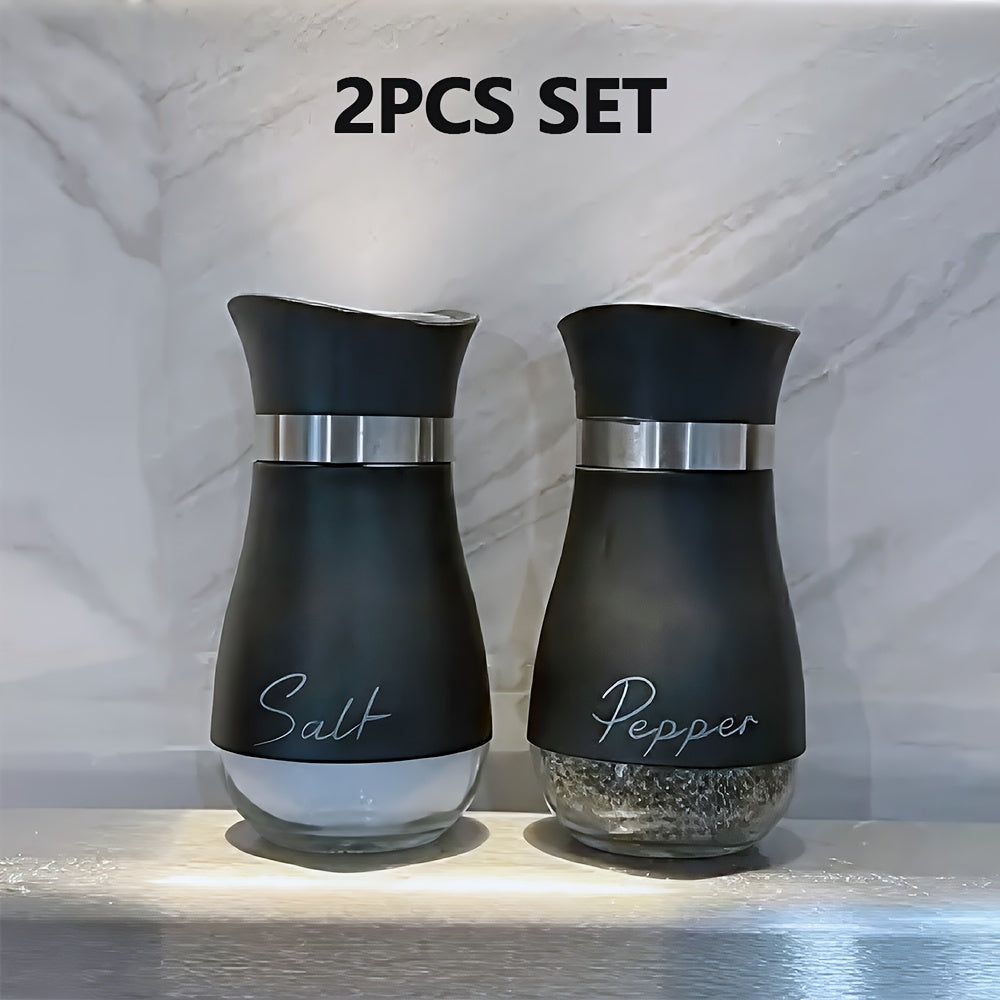 TEMU Salt And Pepper Shaker Set, 4oz, Stainless Steel Lid And Glass Bottle Dispenser, Refillable Kitchen Seasoning Dispenser.
