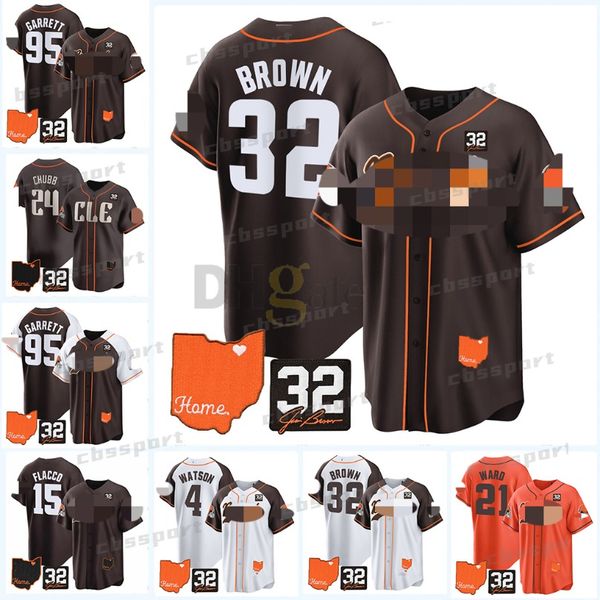 Myles Garrett Nick Chubb Brown Baseball Jersey Deshaun Watson Elijah Moore Amari Cooper Denzel Ward David Njoku Joe Thomas Cedric Tillman Do