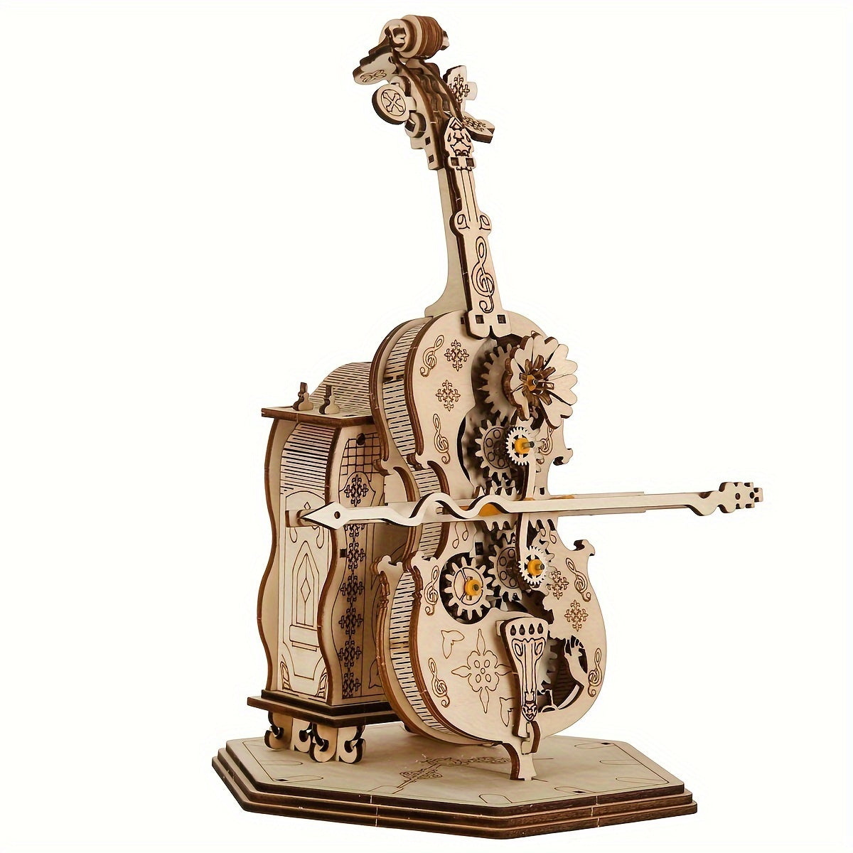 TEMU Diy Mechanical Music Box 3d Wooden Puzzle - Perfect Creative Gift!