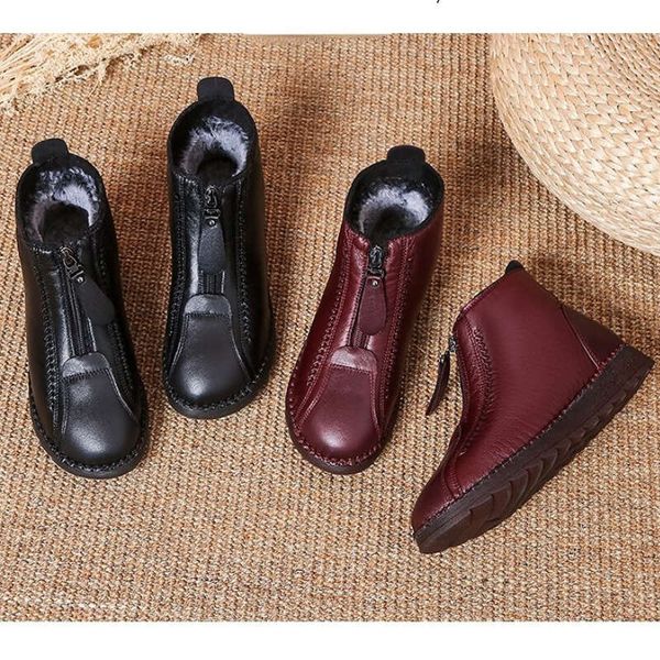 Winter waterproof snow plush warm ankle boots Women&#039;s winter shoes Plus size 2023