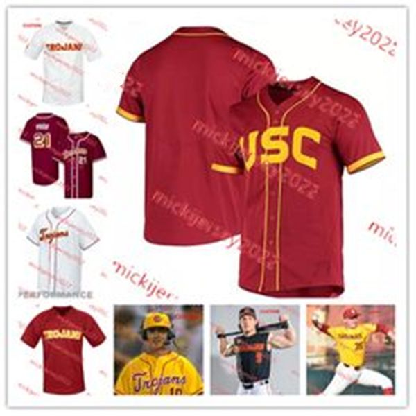 Kevin Takeuchi Abbrie Covarrubias USC Trojans Baseball Jersey 6 Dean Carpentier 16 Brayden Dowd 21 Jared Feikes 29 Andrew Lamb Custom Stitch