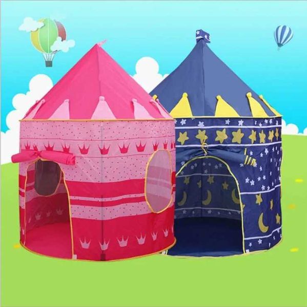 135CM Portable Kids Tent Toys Folding Tents Baby Play House Boys Girls New Cartoon Castle Children Room Decor X250210
