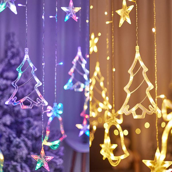 LED Strings 2023 LED Curtain String Lights Fairy New Year Christmas Lights Garland Lamp For Home Window Bedroom Wedding Festival Decoration
