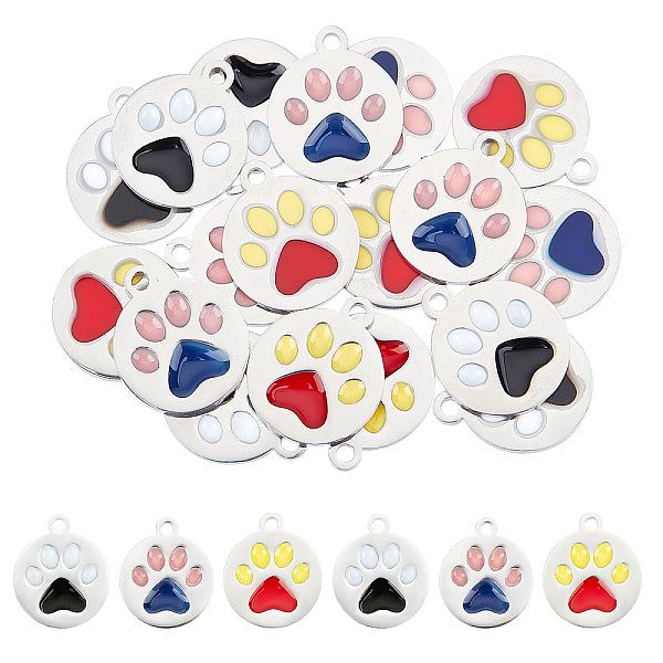 18 Stück 3 Farben 304 Edelstahl Emaille Charms