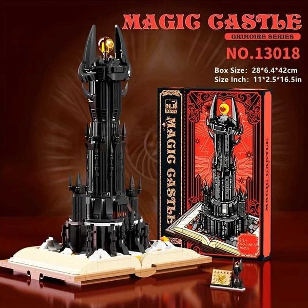 Model Building Kits 966PCS Black Tower Magick Building Blocks Dark Magic Castle Model Assembly Bricks With Lights Kid Toys Christmas GiftsJ2