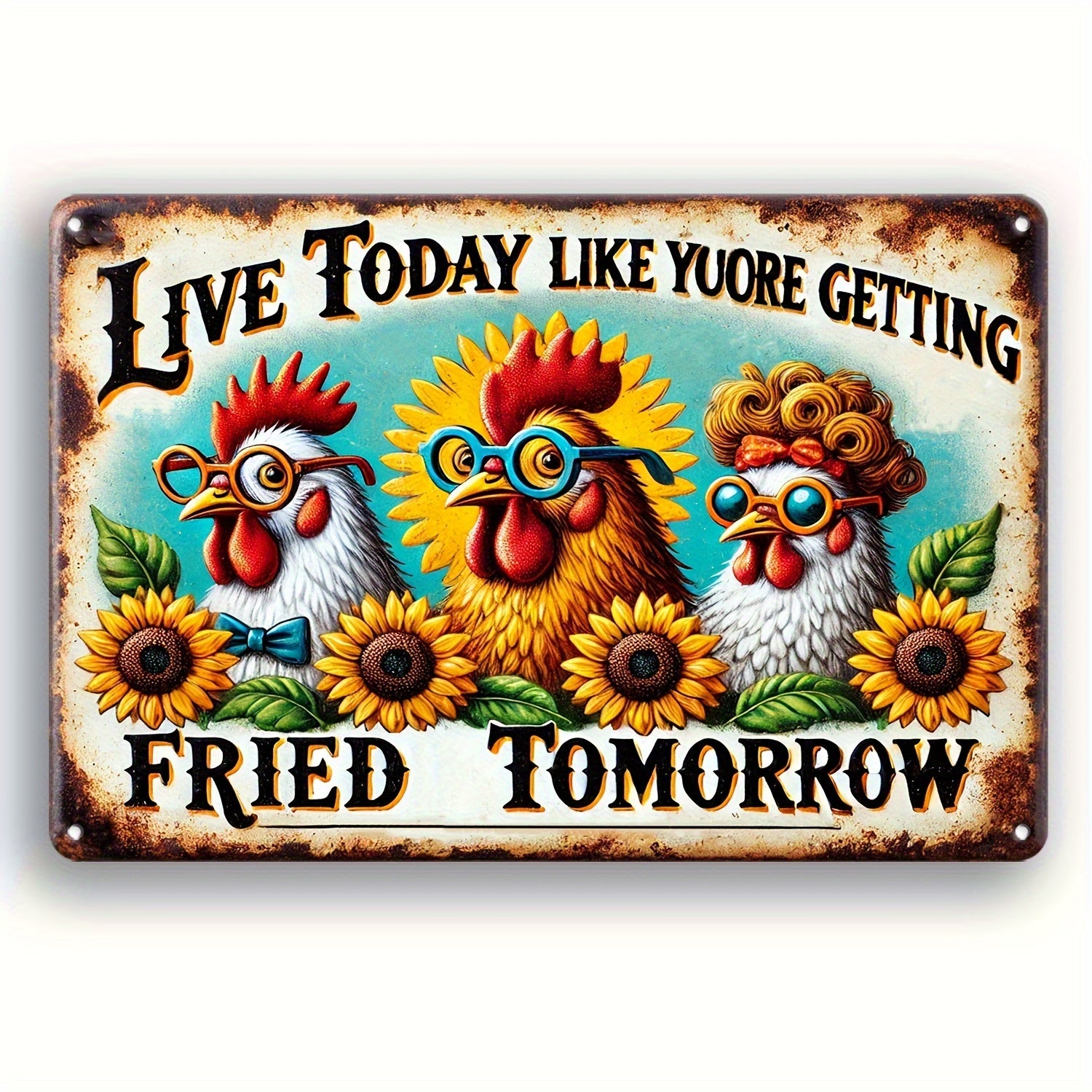 TEMU 2d Flat, 1pc 12x8 Inch Aluminum Vintage Humor Metal Sign - Retro Wall Decor With Funny Quote & Whimsical , Rustic Americana Art For Home, Bar,