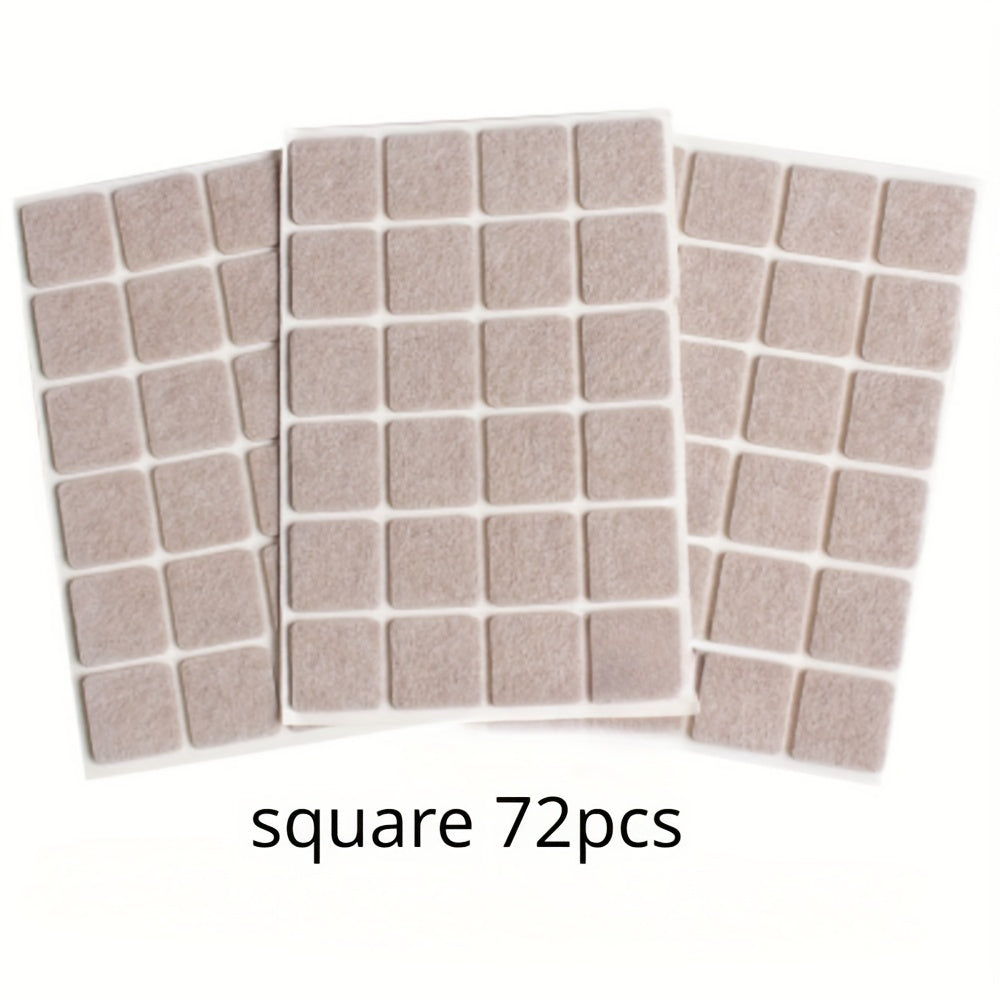 TEMU 72pcs Zr Furniture Felt Pads Set, Neutral Beige, Sizes, Non-slip, Metal , For Hardwood Floor Protection, Chair Leg Pads, Furniture And Floor