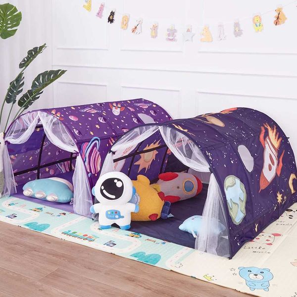 Portable Childrens Star Rocket Tent Net Mosquito Net Ceiling Childrens Folding Bed Light Blocking Tent Girls and Boys Room Decoration W24123