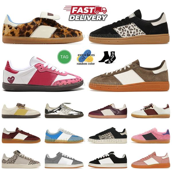 luxe leopard print designer shoes mens womens youth indoor loafers sneakers bad bunny inter maimi rose pink white handball earth brown green
