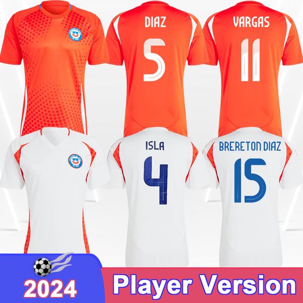2024 Chile Player Soccer Jersey National Team ALEXIS VIDAL ISLA VARGAS BRERETON DIAZ DIAZ Home Away Football Shirts Short Sleeve Uniforms