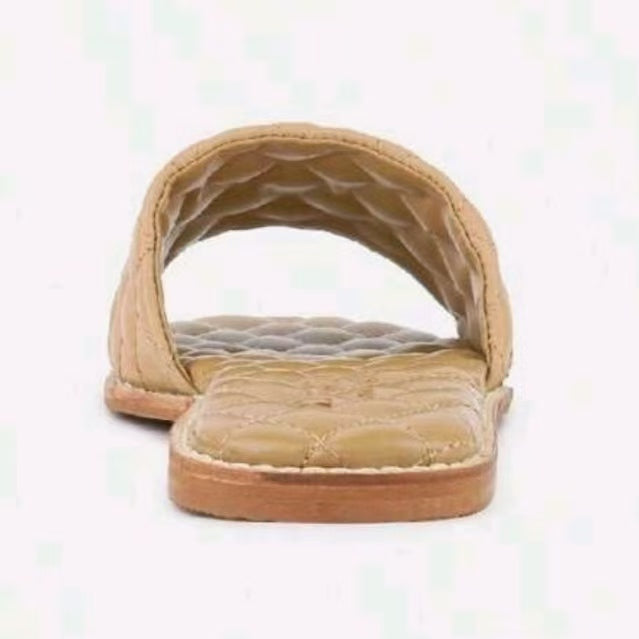 Sliders Embroidered Leather Mid Heel Women Slippers Designer Slide Sandals Mules C Black White Flip Fop Slipper Beach Pool Summer Flat Sandal Low He