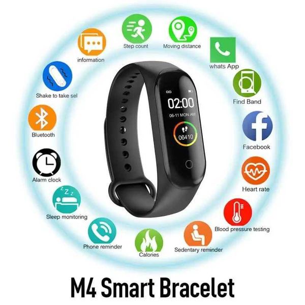 M4 Color Sn Smart Bracelet Fitness Pedometer Blood Pressure Step Counter Watch Y250110