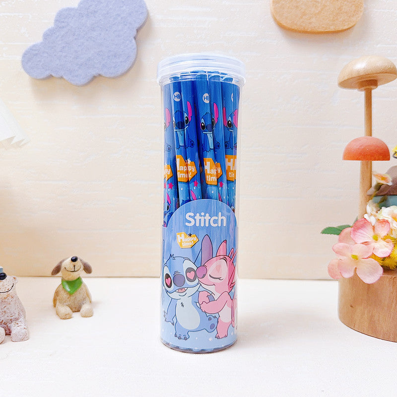 TEMU [30pcs Stitch Pencils] 30pcs Stitch Wooden Pencils | Star Stitch Barrel Pencil, Writing Pen, Hb Drawing Pens
