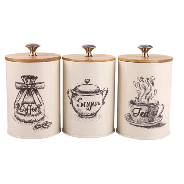 3 Pcs Storage Tank Durable Coffee Jar Candy Jars Lids Tea Ceramic Canister Sugar Container Dust-proof Kitchen